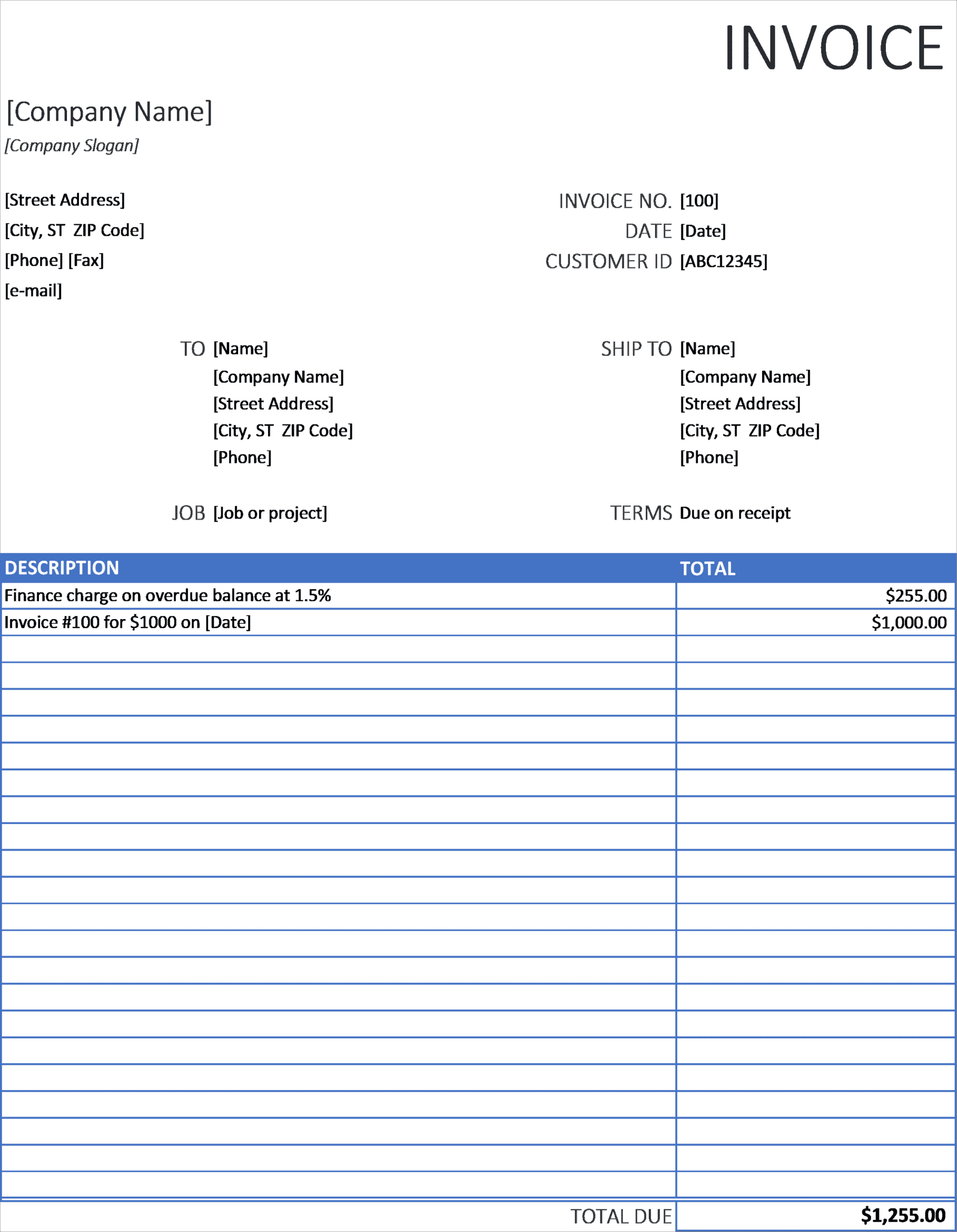 Sales And Marketing Excel - Invoice - Business Insights Group AG