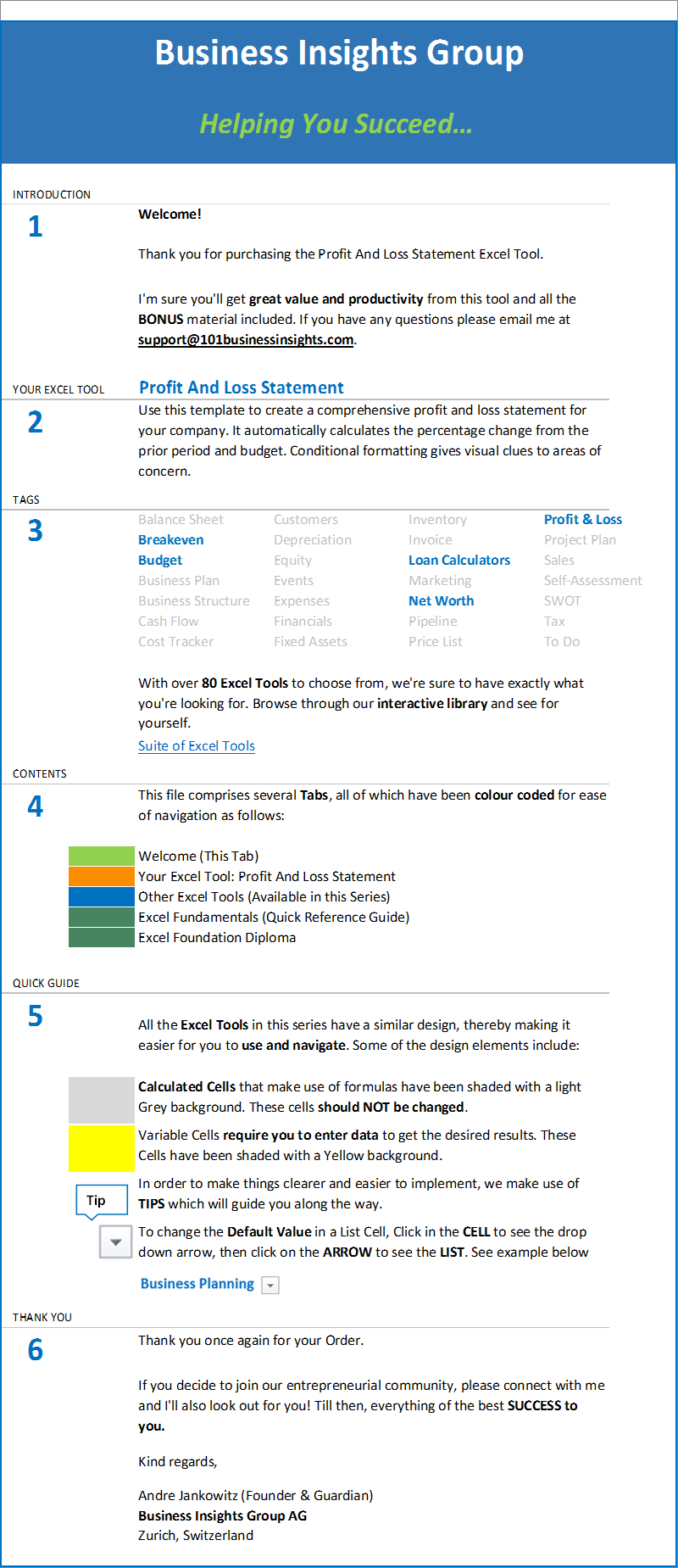 P06-Welcome, Profit And Loss Statement Excel, Financial Planning, Funding your business, profit & loss statement, profit & loss statement excel